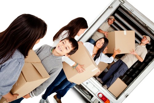 Moving boxes and furniture in a Marylebone flat