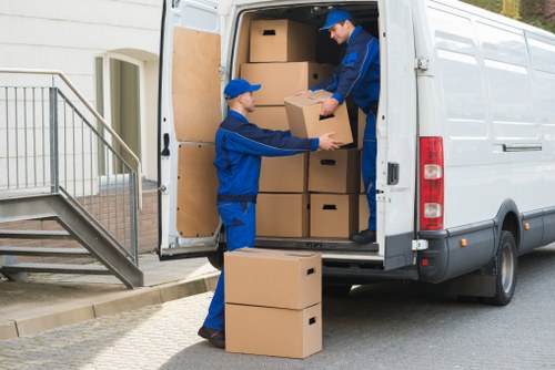 Packing materials and household items ready for a Marylebone house move