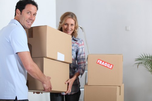 Moving team handling apartment access in Marylebone